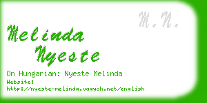 melinda nyeste business card